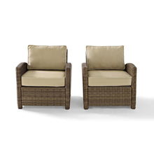 Load image into Gallery viewer, Bradenton 2Pc Outdoor Wicker Armchair Set Sand/Weathered Brown - 2 Armchairs
