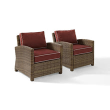 Load image into Gallery viewer, Bradenton 2Pc Outdoor Wicker Armchair Set Sangria/Weathered Brown - 2 Armchairs
