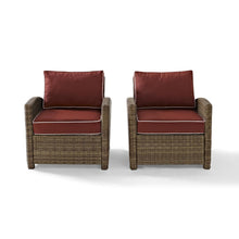 Load image into Gallery viewer, Bradenton 2Pc Outdoor Wicker Armchair Set Sangria/Weathered Brown - 2 Armchairs
