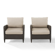 Load image into Gallery viewer, Kiawah 2Pc Outdoor Wicker Chair Set Sand/Brown - 2 Armchairs
