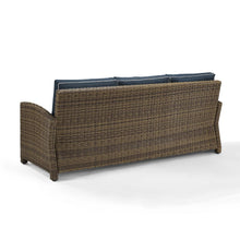 Load image into Gallery viewer, Bradenton Outdoor Wicker Sofa Navy/Weathered Brown
