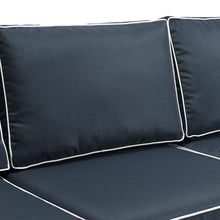 Load image into Gallery viewer, Bradenton Outdoor Wicker Sofa Navy/Weathered Brown
