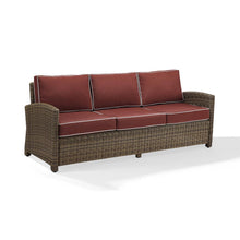Load image into Gallery viewer, Bradenton Outdoor Wicker Sofa Sangria/Weathered Brown
