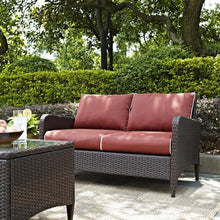 Load image into Gallery viewer, Kiawah Outdoor Wicker Loveseat Sangria/Brown
