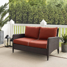 Load image into Gallery viewer, Kiawah Outdoor Wicker Loveseat Sangria/Brown
