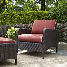 Load image into Gallery viewer, Kiawah Outdoor Wicker Armchair Sangria/Brown
