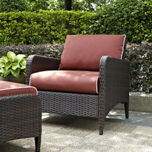 Load image into Gallery viewer, Kiawah Outdoor Wicker Armchair Sangria/Brown
