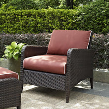 Load image into Gallery viewer, Kiawah Outdoor Wicker Armchair Sangria/Brown
