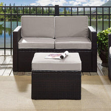 Load image into Gallery viewer, Palm Harbor Outdoor Wicker Ottoman Gray/Brown
