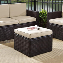 Load image into Gallery viewer, Palm Harbor Outdoor Wicker Ottoman Sand/Brown
