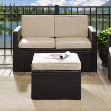 Load image into Gallery viewer, Palm Harbor Outdoor Wicker Ottoman Sand/Brown
