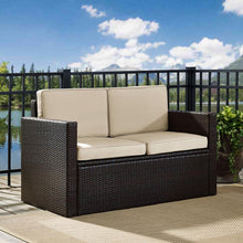 Load image into Gallery viewer, Palm Harbor Outdoor Wicker Loveseat Sand/Brown
