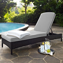 Load image into Gallery viewer, Palm Harbor Outdoor Wicker Chaise Lounge Gray/Brown
