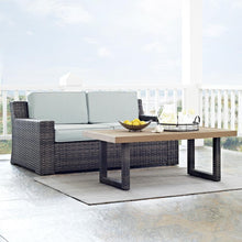 Load image into Gallery viewer, Beaufort 2Pc Outdoor Wicker Chat Set Mist/Brown - Loveseat &amp; Coffee Table
