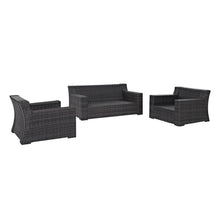 Load image into Gallery viewer, Beaufort 3Pc Outdoor Wicker Conversation Set Mist/Brown - Loveseat &amp; 2 Chairs
