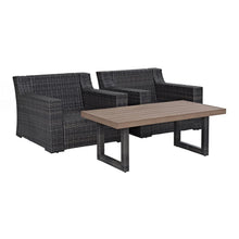 Load image into Gallery viewer, Beaufort 3Pc Outdoor Wicker Chair Set Mist/Brown - Coffee Table &amp; 2 Chairs
