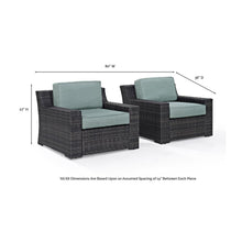 Load image into Gallery viewer, Beaufort 2Pc Outdoor Wicker Chair Set Mist/Brown - 2 Chairs
