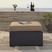 Load image into Gallery viewer, Biscayne Outdoor Wicker Ottoman Mocha/Brown
