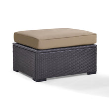 Load image into Gallery viewer, Biscayne Outdoor Wicker Ottoman Mocha/Brown
