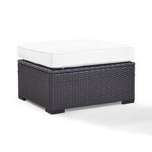 Load image into Gallery viewer, Biscayne Outdoor Wicker Ottoman White/Brown
