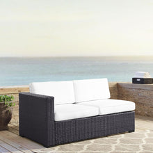 Load image into Gallery viewer, Biscayne Outdoor Wicker Sectional Loveseat White/Brown
