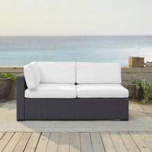 Load image into Gallery viewer, Biscayne Outdoor Wicker Sectional Loveseat White/Brown
