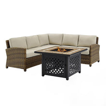 Load image into Gallery viewer, Bradenton 4Pc Outdoor Wicker Sectional Set Weathered Brown/Sand
