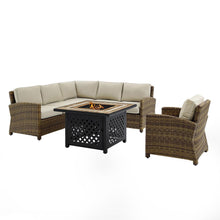 Load image into Gallery viewer, Bradenton 5Pc Outdoor Wicker Sectional Set Weathered Brown/Sand
