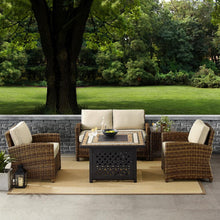 Load image into Gallery viewer, Bradenton 5Pc Outdoor Wicker Conversation Set Weathered Brown/Sand
