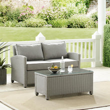 Load image into Gallery viewer, Bradenton 3Pc Outdoor Wicker Conversation Set Gray/Gray - Coffee Table &amp; 2 Loveseats
