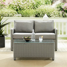 Load image into Gallery viewer, Bradenton 3Pc Outdoor Wicker Conversation Set Gray/Gray - Coffee Table &amp; 2 Loveseats
