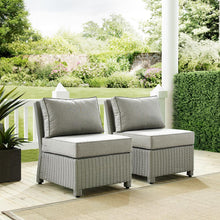 Load image into Gallery viewer, Bradenton 2Pc Outdoor Wicker Chair Set Gray/Gray - 2 Armless Chairs
