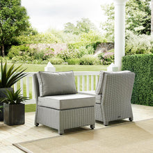 Load image into Gallery viewer, Bradenton 2Pc Outdoor Wicker Chair Set Gray/Gray - 2 Armless Chairs
