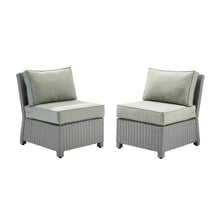 Load image into Gallery viewer, Bradenton 2Pc Outdoor Wicker Chair Set Gray/Gray - 2 Armless Chairs

