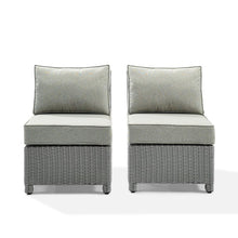 Load image into Gallery viewer, Bradenton 2Pc Outdoor Wicker Chair Set Gray/Gray - 2 Armless Chairs
