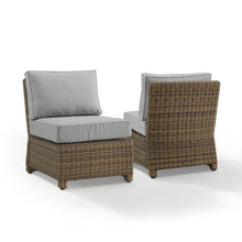 Load image into Gallery viewer, Bradenton 2Pc Outdoor Wicker Chair Set Gray/Weathered Brown - 2 Armless Chairs
