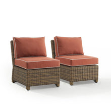 Load image into Gallery viewer, Bradenton 2Pc Outdoor Wicker Chair Set Sangria/Weathered Brown - 2 Armless Chairs
