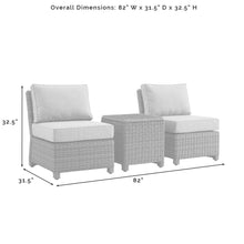 Load image into Gallery viewer, Bradenton 3Pc Outdoor Wicker Chair Set Sangria /Weathered Brown - Side Table &amp; 2 Armless Chairs
