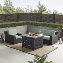 Load image into Gallery viewer, Beaufort 3Pc Outdoor Wicker Conversation Set W/Fire Table Mist/Brown - Tucson Fire Table, Loveseat, &amp; Chair
