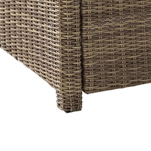 Load image into Gallery viewer, Bradenton 5Pc Outdoor Wicker Armchair Set Navy/ Weathered Brown - Side Table, 2 Arm Chairs &amp; 2 Ottomans

