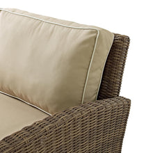 Load image into Gallery viewer, Bradenton 5Pc Outdoor Wicker Armchair Set Sand/ Weathered Brown - Side Table, 2 Arm Chairs &amp; 2 Ottomans

