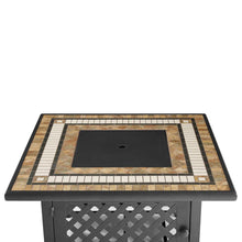 Load image into Gallery viewer, Bradenton 6Pc Outdoor Wicker Sofa Set W/Fire Table Sand/Weathered Brown - Tucson Fire Table, Sofa, 2 Armchairs &amp; 2 Ottomans
