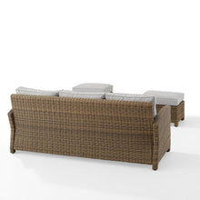 Load image into Gallery viewer, Bradenton 3Pc Outdoor Wicker Sofa Set Gray/Weathered Brown - Sofa &amp; 2 Ottomans
