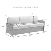 Load image into Gallery viewer, Bradenton 3Pc Outdoor Wicker Sofa Set Gray/Weathered Brown - Sofa &amp; 2 Ottomans
