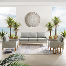 Load image into Gallery viewer, Capella Outdoor Wicker 3Pc Sofa Set Gray/Acorn - Sofa &amp; 2 Armchairs
