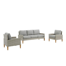 Load image into Gallery viewer, Capella Outdoor Wicker 3Pc Sofa Set Gray/Acorn - Sofa &amp; 2 Armchairs
