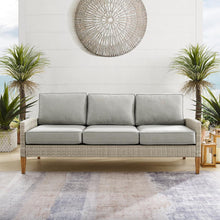 Load image into Gallery viewer, Capella Outdoor Wicker Sofa Gray/Acorn
