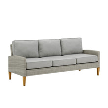 Load image into Gallery viewer, Capella Outdoor Wicker Sofa Gray/Acorn
