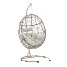 Load image into Gallery viewer, Cleo Indoor/Outdoor Wicker Hanging Egg Chair Light Brown/Sand - Egg Chair &amp; Stand
