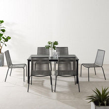 Load image into Gallery viewer, Fenton 7Pc Outdoor Wicker/ Metal Dining Set Gray/Matte Black - Table &amp; 6 Chairs
